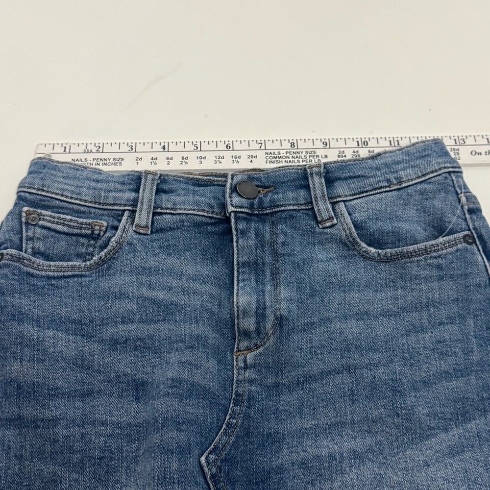 DL1961 Blue Jenny Mini A Line Frayed Hem Skirt Girls Size 12 - Picture 5 of 6